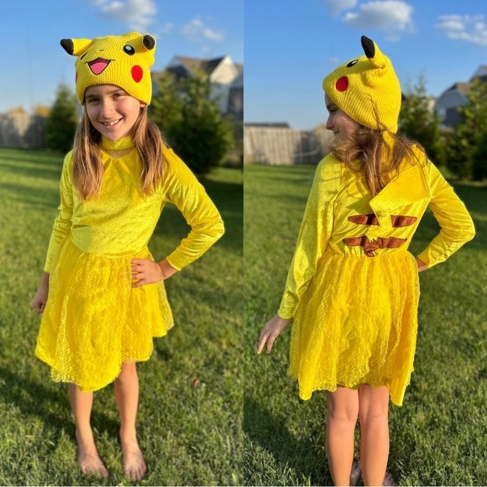 Pokemon | Girls Long Sleeve Pikachu Dress Costume | Size 8/10